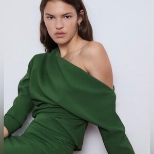 Zara emerald green‎ top